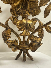 Load image into Gallery viewer, Antique Italian Wall Sconce Candelabra with Gilt Gold Leaf Motif for Five Candles, c. 1920
