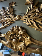 Load image into Gallery viewer, Antique Large French Louis XV Style Giltwood and Painted Trumeau Wall Mirror, c. 19th cent
