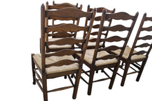 Load image into Gallery viewer, Vintage Ladderback Rush Seat Side Chairs Set of 6
