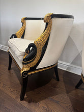 Load image into Gallery viewer, Vintage French Empire Style / Hollywood Regency Swan Tub Chairs - Set of 2
