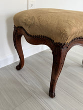 Load image into Gallery viewer, Antique Louis XV Style Bench or Footstool with Nailhead Trim
