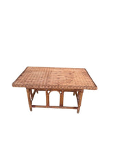 Load image into Gallery viewer, Vintage MCM Wicker Rattan Coffee Table with Glass Top
