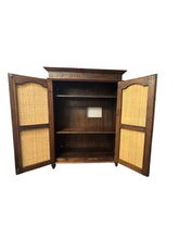 Load image into Gallery viewer, Vintage Indonesian Armoire with Natural Rattan Door Panels, c. 1990s
