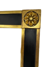Load image into Gallery viewer, Vintage Black &amp; Gold Regency or Empire Style Beveled Mirror
