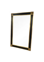 Load image into Gallery viewer, Vintage Black &amp; Gold Regency or Empire Style Beveled Mirror
