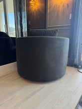 Load image into Gallery viewer, Pottery Barn Balboa Swivel Chair in Slate Grey Performance Velvet - 40&quot; Medium Sized
