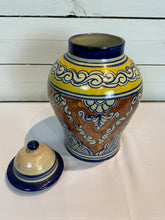 Load image into Gallery viewer, Vintage Hand Painted Mexican Talavera Lidded Ginger Jars
