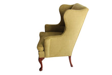 Load image into Gallery viewer, Vintage Queen Anne Style Chenille Wingback Chairs - set of 2
