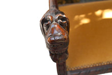 Load image into Gallery viewer, Antique Italian Carved Walnut Upholstered Bench, c. late 1800s
