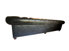 Load image into Gallery viewer, Restoration Hardware Kensington Ebony Leather Sofa with 44” depth and Luxe Down Feather Fill

