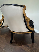 Load image into Gallery viewer, Vintage French Empire Style / Hollywood Regency Swan Tub Chairs - Set of 2
