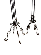Load image into Gallery viewer, Antique Wrought Iron Plant Stands with Pot - Set of 2
