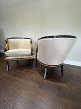 Load image into Gallery viewer, Vintage French Empire Style / Hollywood Regency Swan Tub Chairs - Set of 2
