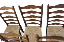 Load image into Gallery viewer, Vintage Ladderback Rush Seat Side Chairs Set of 6
