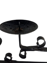 Load image into Gallery viewer, Antique Wrought Iron Floor Candelabras - Holds Five Candles - Set of 2
