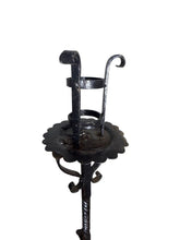 Load image into Gallery viewer, Antique Wrought Iron Floor Candelabras - Holds One Pillar Candle  - Set of 2
