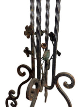 Load image into Gallery viewer, Antique Wrought Iron Plant Stands with Pot - Set of 2
