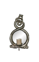 Load image into Gallery viewer, Vintage Entwined Dolphins with Convex Mirror and Pillar Candle Holder Sconce
