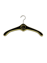 Load image into Gallery viewer, MCM Regency Black and Gold Wood Clothes Hangers - Monogrammed with U and V
