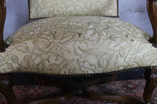 Load image into Gallery viewer, Antique French Louis XIV Style Nail Head Upholstered Arm Chairs - Set of 2
