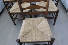 Load image into Gallery viewer, Vintage Ladderback Rush Seat Side Chairs Set of 6
