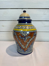 Load image into Gallery viewer, Vintage Hand Painted Mexican Talavera Lidded Ginger Jars
