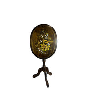 Load image into Gallery viewer, Antique Hand Painted Mahogany Tilt Top Table
