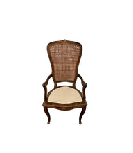 Load image into Gallery viewer, Vintage French Cane Arm Chair, Accent Chair with Removeable Seat Cushion
