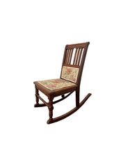 Load image into Gallery viewer, Antique Victorian Rocking Chair With Floral Fabric
