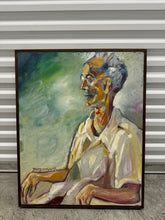 Load image into Gallery viewer, Elderly Asian Man Deep in Thought, Original Framed Oil on Canvas, by Youngsook Park, Circa 2000s
