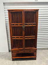 Load image into Gallery viewer, 19th Century Chinese Lattice Chicken Coop Kitchen Cupboard Cabinet or Bookcase
