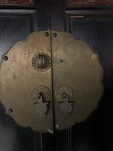 Load image into Gallery viewer, Authentic Antique Chinese Carved Armoire with Brass Hardware
