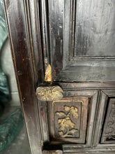 Load image into Gallery viewer, Authentic Antique Chinese Carved Armoire with Brass Hardware
