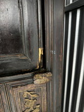 Load image into Gallery viewer, Authentic Antique Chinese Carved Armoire with Brass Hardware
