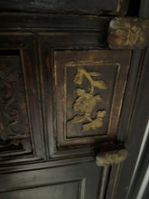 Load image into Gallery viewer, Authentic Antique Chinese Carved Armoire with Brass Hardware
