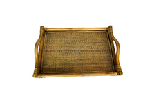 Load image into Gallery viewer, Vintage Bamboo and Rattan Tray with Handles
