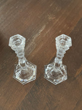 Load image into Gallery viewer, Tiffany &amp; Co. Hampton Lead Crystal Candlesticks - Set of Two
