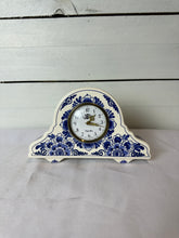 Load image into Gallery viewer, Delft Dial Clock - Blue &amp; White Clock for Mantelpiece or Shelf
