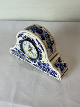 Load image into Gallery viewer, Delft Dial Clock - Blue &amp; White Clock for Mantelpiece or Shelf
