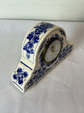 Load image into Gallery viewer, Delft Dial Clock - Blue &amp; White Clock for Mantelpiece or Shelf
