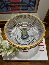 Load image into Gallery viewer, Vintage Italian Centerpiece, Fruit Bowl, Compote with Cut Glass, Marble and Gilt Metal Base
