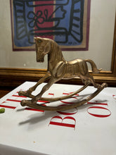 Load image into Gallery viewer, Vintage Brass Rocking Horse
