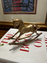 Load image into Gallery viewer, Vintage Brass Rocking Horse
