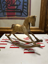 Load image into Gallery viewer, Vintage Brass Rocking Horse
