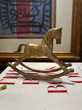 Load image into Gallery viewer, Vintage Brass Rocking Horse
