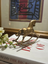 Load image into Gallery viewer, Vintage Brass Rocking Horse
