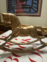 Load image into Gallery viewer, Vintage Brass Rocking Horse
