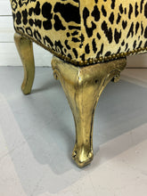 Load image into Gallery viewer, Vintage Hollywood Regency Cheetah Print Accent Chair with Gold Gilded Legs
