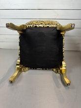 Load image into Gallery viewer, Vintage Hollywood Regency Cheetah Print Accent Chair with Gold Gilded Legs
