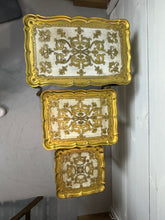 Load image into Gallery viewer, Vintage 1950s Florentine Gold Nesting Tables - Set of Three
